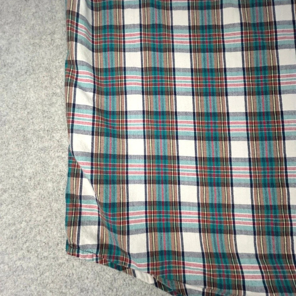 Banana Republic Button Up Shirt Mens XL Green Plaid Short‎ Sleeve Casual